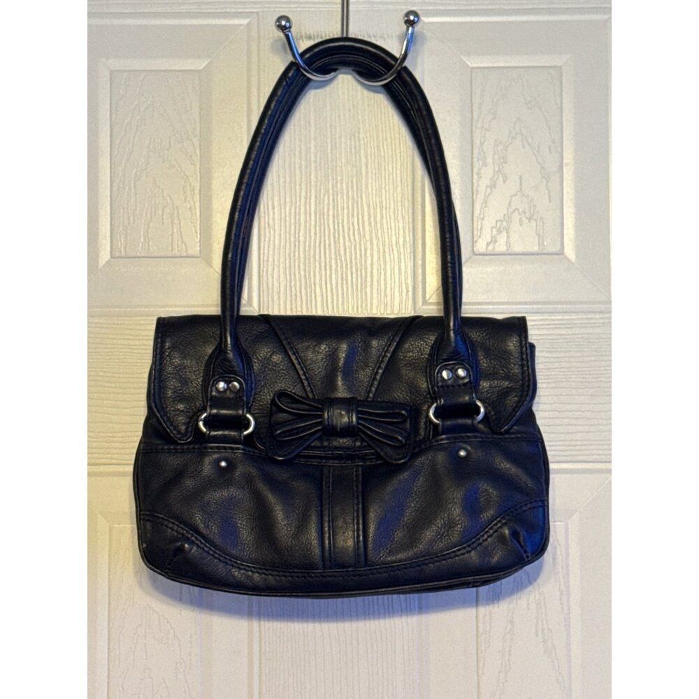 Xude London Black Soft Genuine Leather Shoulder Bag‎ With Bow Leather